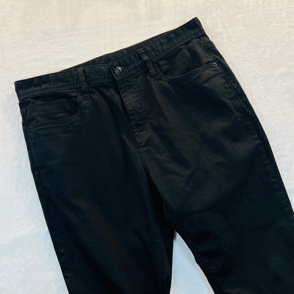 Prana Bridger Slim Fit Black Organic Cotton Blend Pants 34x32 1964791